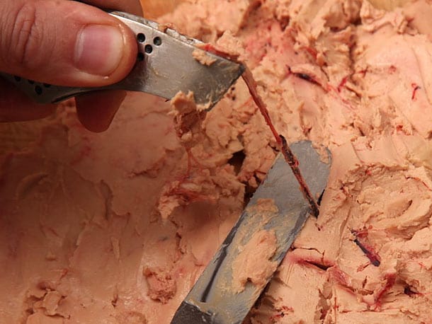 Foie Gras Recipe: Incredibly Delicious Duck Liver Pate 3 Removing nerves inside duck liver