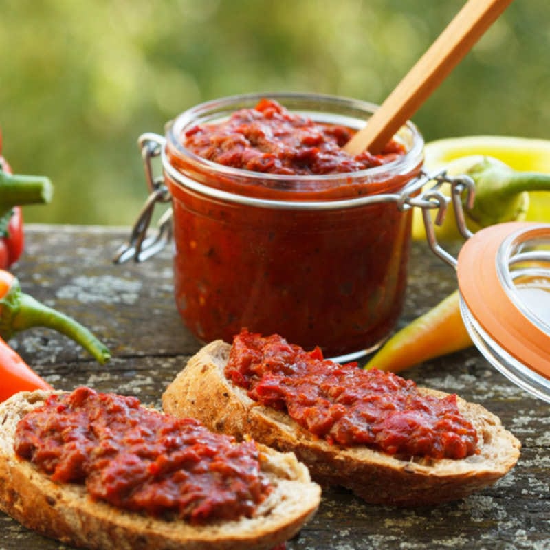 Ajvar Sauce Recipe - Irresistible flavor with toasted bread at breakfast