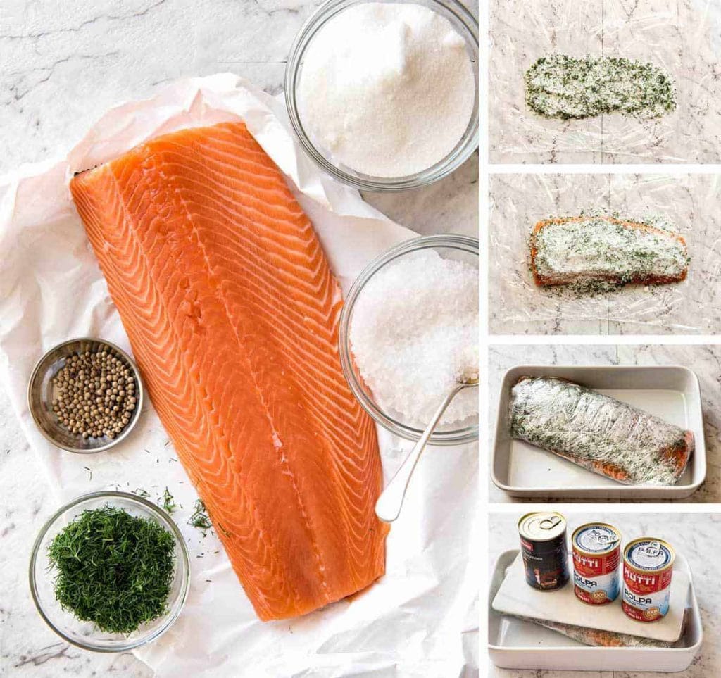 Rezept für Graved Lachs: Lachs-Graved Lachs 5 Salmon Gravlax steps 1